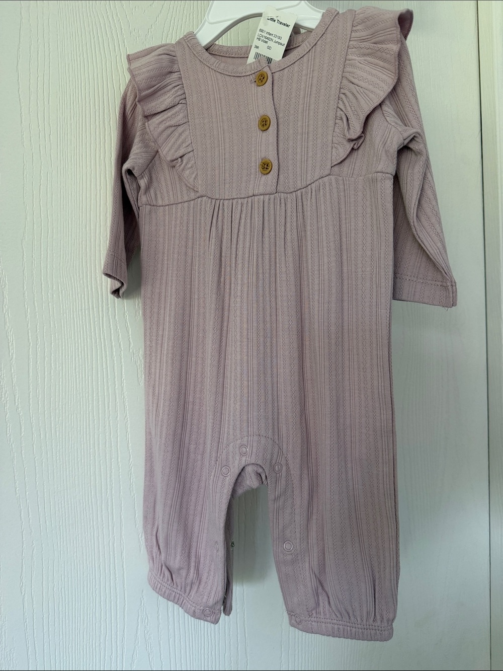Baby Girl Jumpsuit & Headband Set - Violet